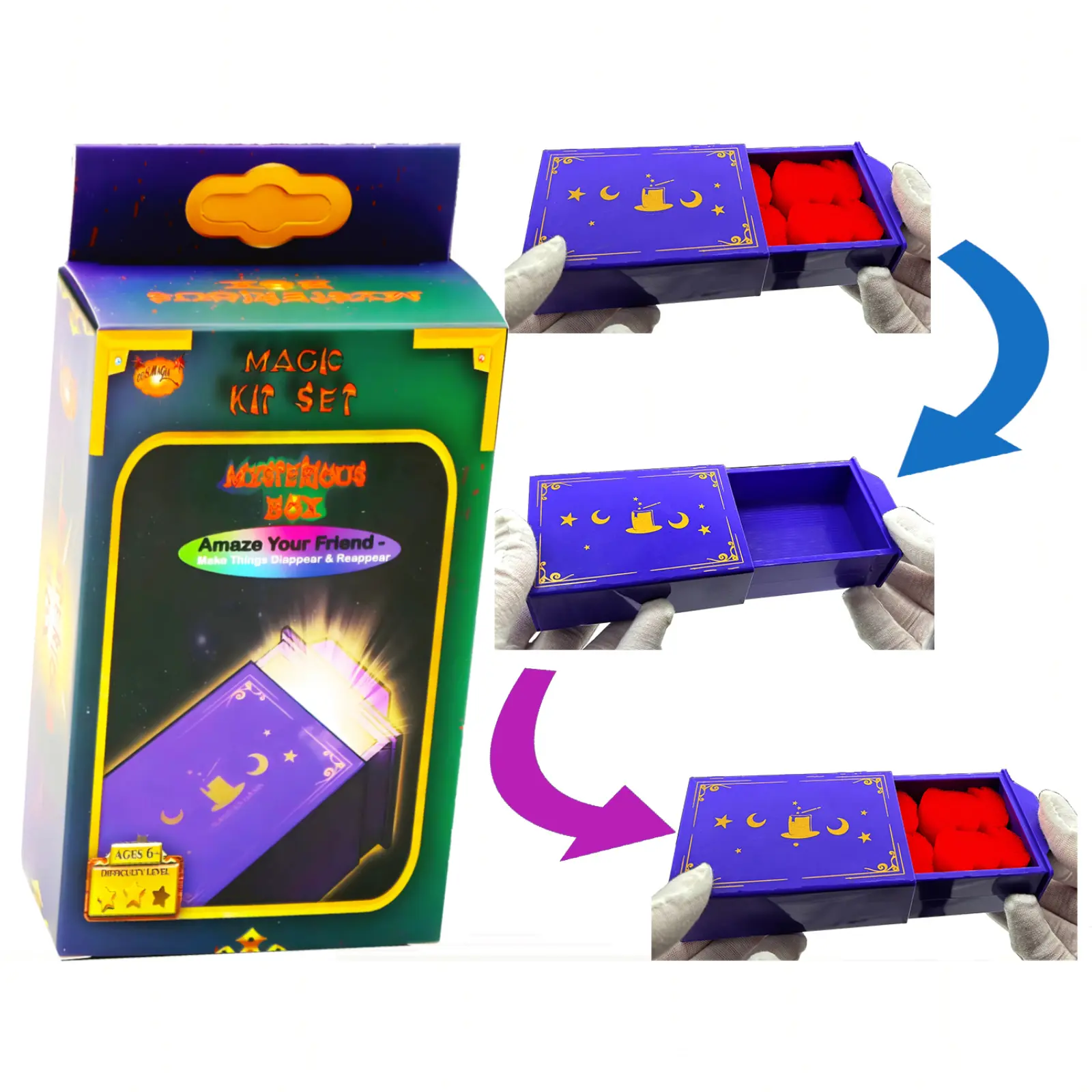 Magic Mysterious Box, Classic Puzzle Vanished Prank Box to Make