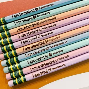 Positive Affirmation Bible Verse Pencils - Encouraging Messages for Back to School