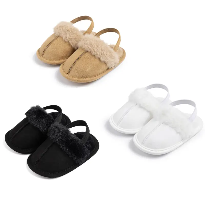 Baby Girls Sandals Cute Plush Patchwork Princess Flats Casual Walking Shoes for Newborn Infant Toddler