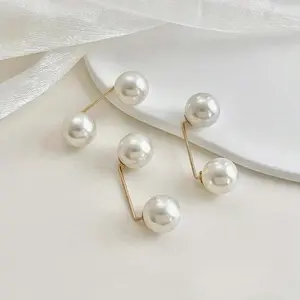 2pcs Adjustable Pants Clip, Faux Pearl Brooch Without Damaging Clothes, Waist Cincher And Cuff Tightener