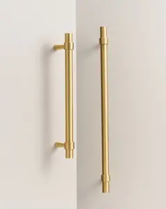 HUDSON TUBULAR BRASS CABINET PULL IN BRUSHED BRASS