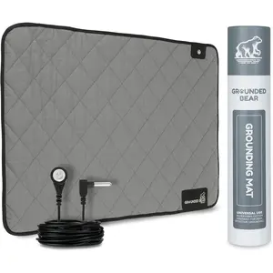 Grounding Mat for Feet, Soft Cotton & Silver Fiber, for Sleep &, Grounding Pad for Anti-Aging & Inflammation, Grounding Mat for Bed and Desk (24x16 Inches)