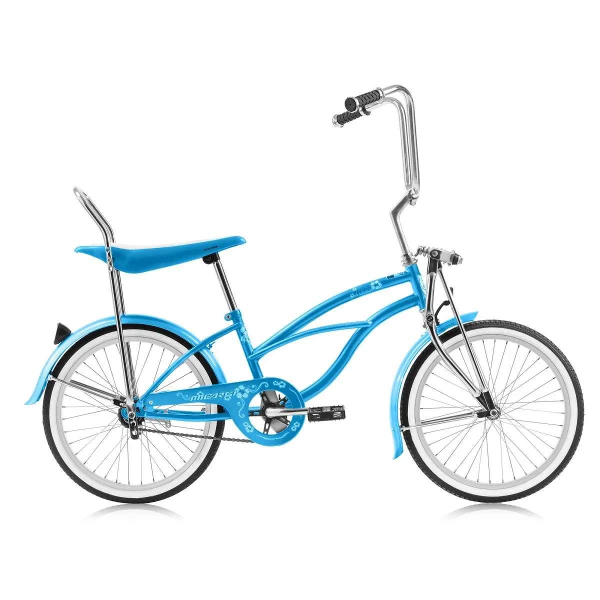 212 MAIN Women's Hero Beach Cruiser Bicycle - Baby Blue, Steel Frame, Coaster Brakes, Retro Look, Beach Cruising, Casual Cycling, 2-Tone Banana Seat, 20 Inches