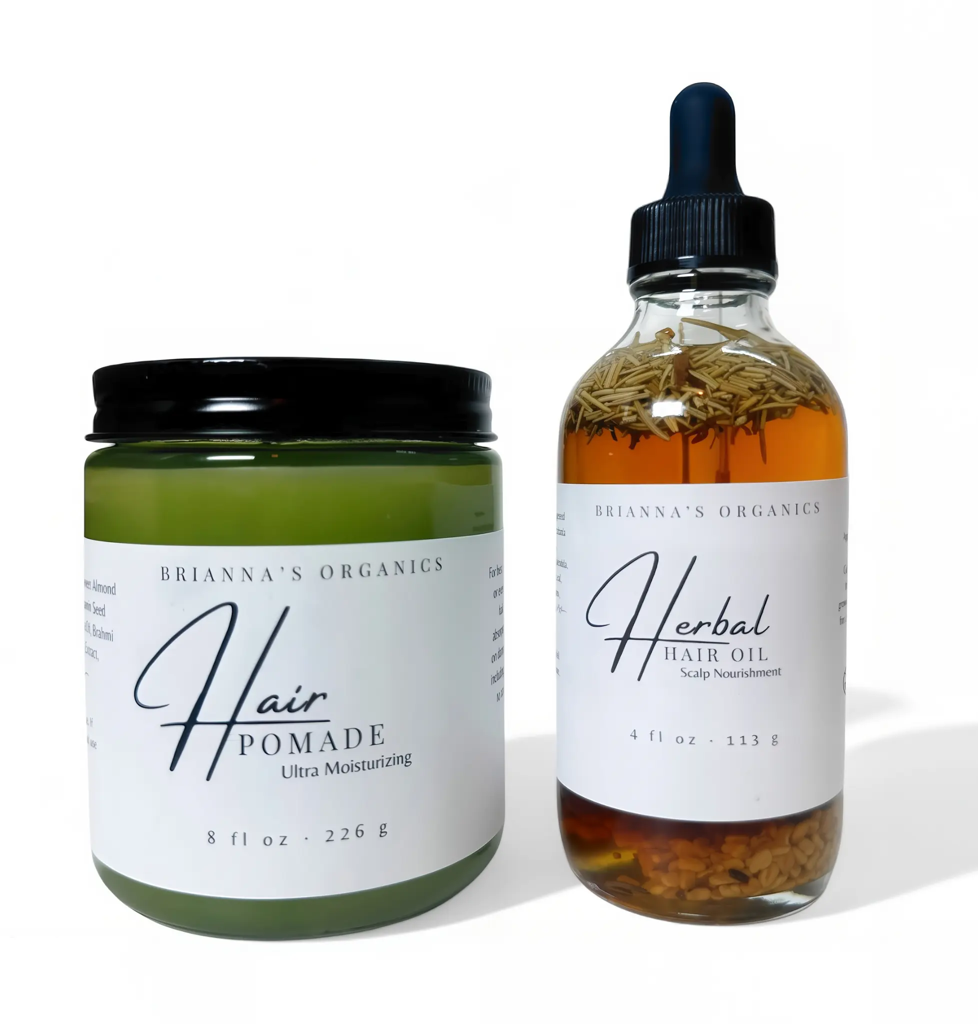 Brianna's Organics Herbal Oil Growth Pomade Bundle - Hair Care Growth Organic, Rosemary, Paraben-Free, Hand Mask Sulfate-Free, Vegan, Cruelty-Free, Green Tea, Coconut, Apricot, Shea, Sunflower, Jojoba, Oat, Olive Moisture Blend Daily