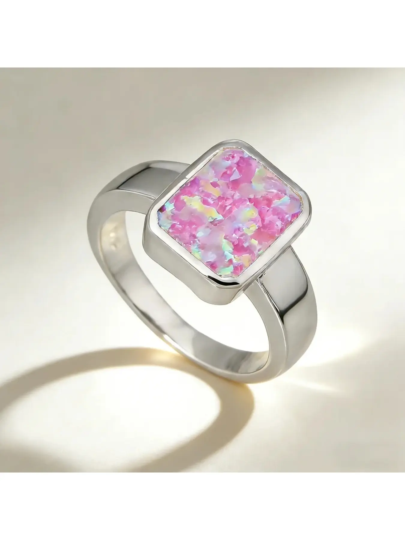 Unique design, precious fire-color opal gemstone ring, suitable for women as an engagement ring, Christmas and Mother's Day gift, jewelry suitable for couples to wear