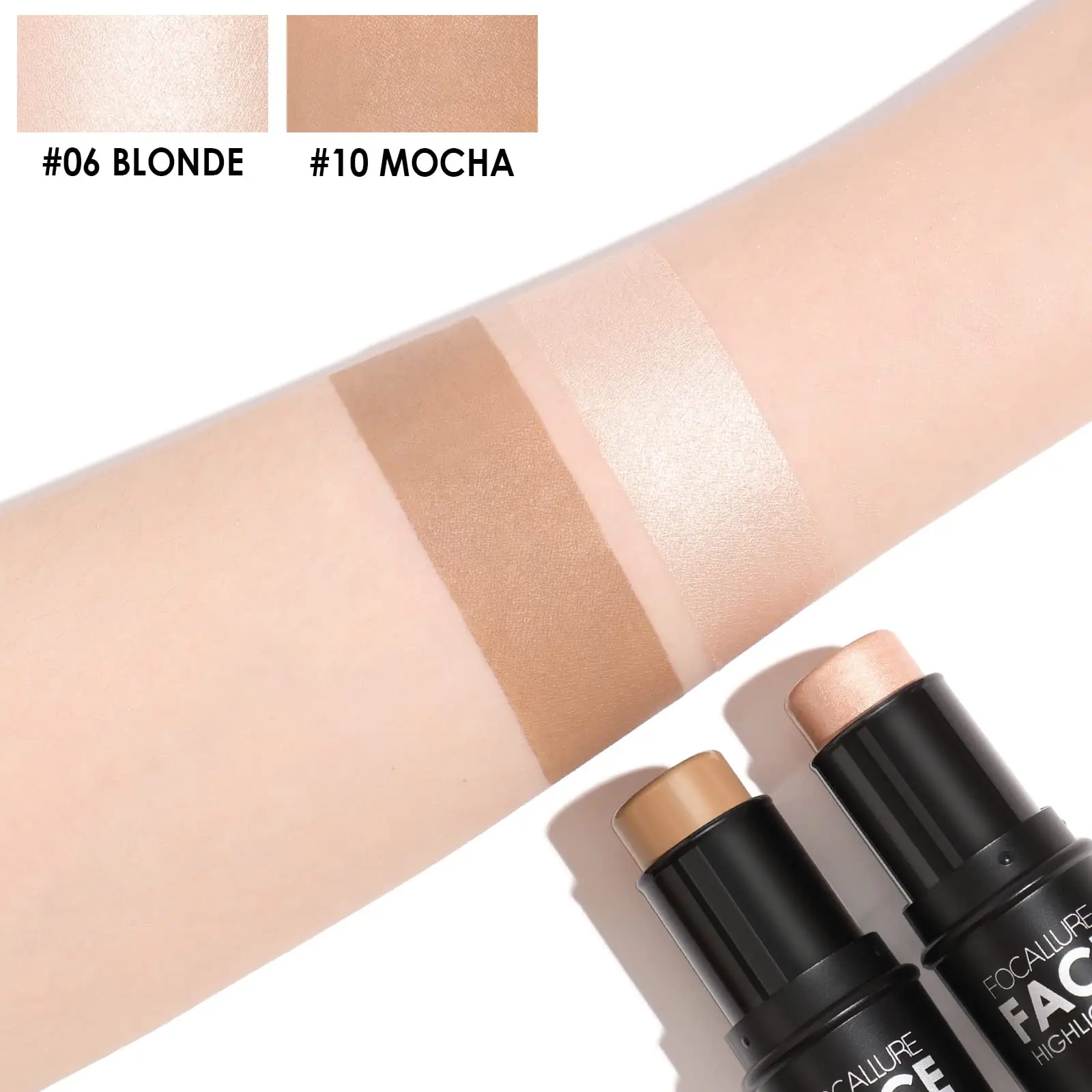 "2-count Mineral Cream Contour Stick Set - Highlighter & Bronzer Pen for a Radiant Glow, Long-Lasting & Smooth Application, Non-Stick Face Brightening & Shading, Light-Medium     "