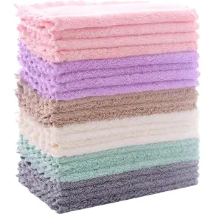 24 Pack Kitchen Dishcloths - Does Not Shed Fluff - Reusable Dish Towels, Dish cloths, Super Absorbent Coral Fleece Cleaning Cloths, Nonstick Oil Washable Fast Drying, 7 x 9 Inch (Multicolor)