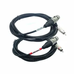 AMERICAN RECORDER XLR Female with PIN 3 HOT to RCA Male Audio Cables - Pair