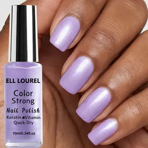 ELL LOUREL New Arrival Color Strong Nail Polish, 10ml Lavender Quick-Dry Nail Varnish, Keratin & Vitamin Infused, Alcohol-Free, Nail Chip-Resistant, Long-Lasting High Gloss, Nourishing Formula for Healthy Nails, Perfect for Daily Wear, Parties, Manicure