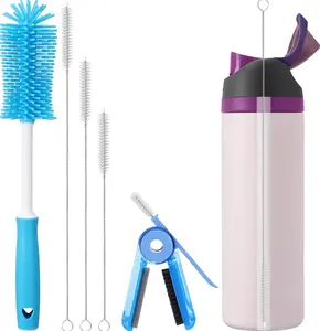 Drinkware Cleaning Set, 5-Piece Kit with Water Bottle Brushes and Straw Cleaners