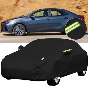 For Toyota Corolla Full Car Cover 6 Layers Waterproof Full Exterior Cover Indoor Outdoor Sun UV Rain Dust Protection Weatherproof Black