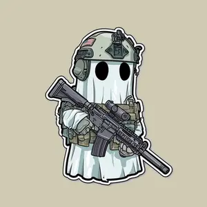 Ghost Tactical Stickers, Otaku Gear Decals, Outdoor Adventure, Sticker Vinyl Waterproof