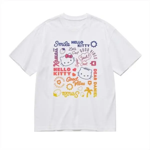 Sanrio Hello Kitty T Shirt Cotton Crew Neck Regular Fit Cute Anime Style Graphic Tee, Comfortable, Shortsleeve