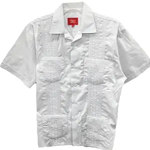 Men's Short Sleeve Cuban Guayabera Shirt Size S-5XL