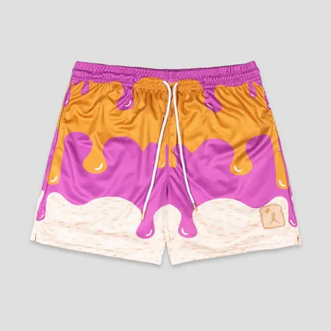 Men's PB & Jammed Diamond Air Mesh Shorts, Streetwear Athletic Casual Bottoms with Breathable Fabric