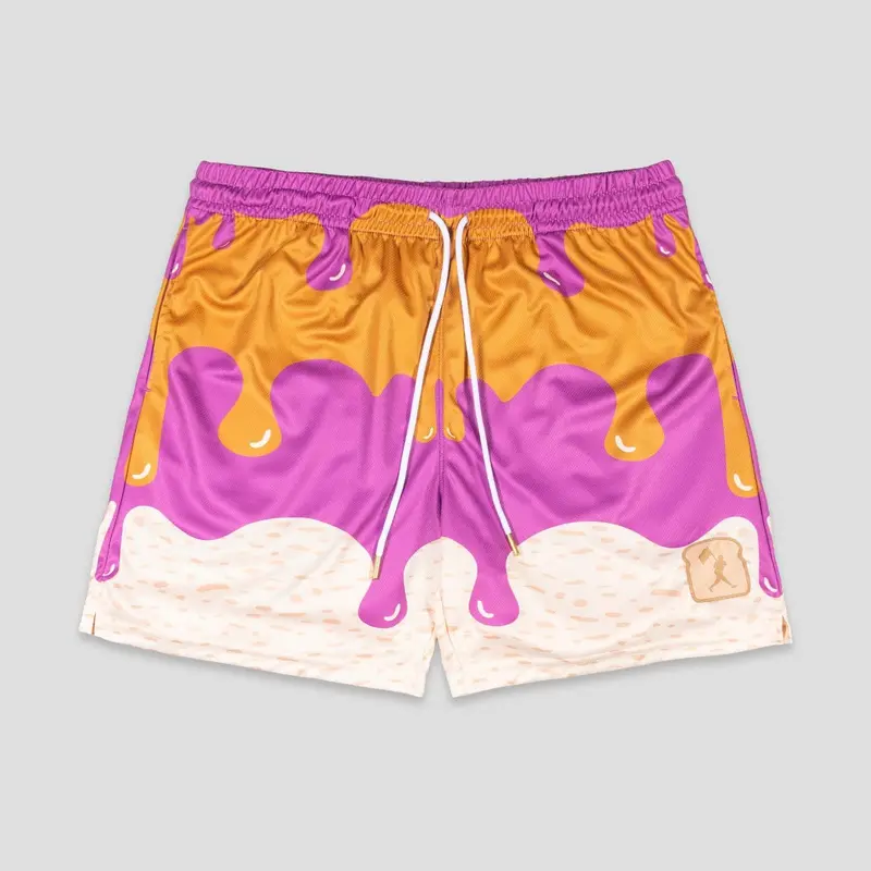 Men's PB & Jammed Diamond Air Mesh Shorts, Streetwear Athletic Casual Bottoms with Breathable Fabric