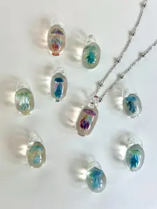 【Ocean Whisper】Handmade jellyfish pendant necklace (big)