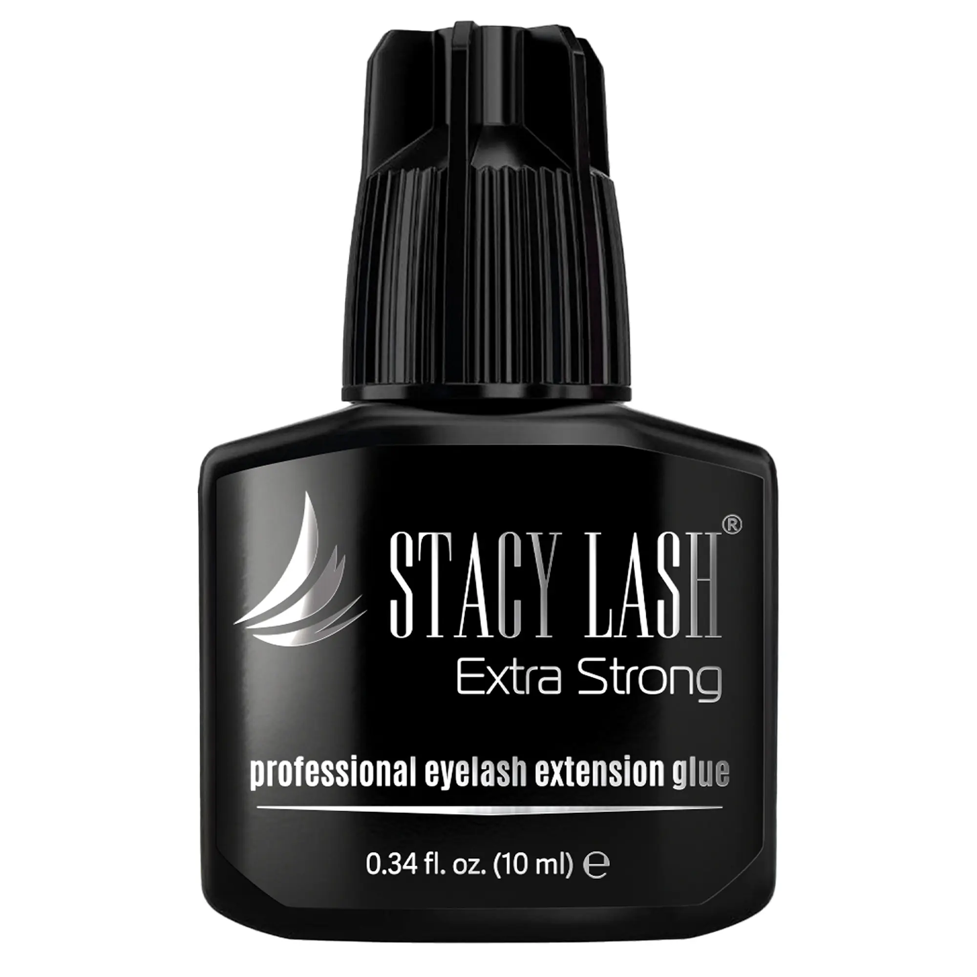 Stacy Lash Extra Strong Eyelash Extension Glue - 10ml | 0.5 Sec Fast Drying | 7-Week Retention | Black Adhesive | Professional Supplies