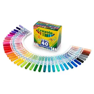 Crayola Ultra Clean Washable Markers (40ct), Broad Line Colored Markers for Kids, Coloring Book & Art Marker Set, Gifts for Kids. Ages 3+