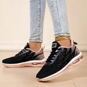 Womens Shoes Running Athletic Breathable Mesh Cushion Non Slip Footwear for Tennis Gym Workouts