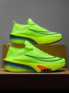 Competitive Training Running Shoes, Visible Air Cushion, Breathable Textile Upper, Lightweight High Elastic Midsole, Anti-Slip Sole, All Seasons, Breathable Running Sneakers