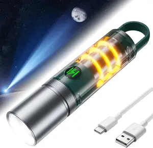 High Lumens Rechargeable Flashlights, 100000 Lumens Super Bright Flashlights, 6 Modes Zoomable High Bright Flashlights,Suitable for Hiking Camping and Family Emergencies