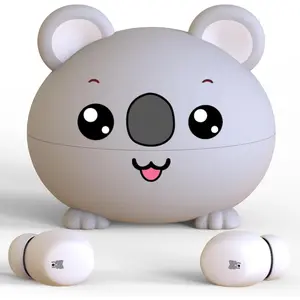 SQ-HPS026 Kids Earbuds, Adorable Koala Bluetooth Headphones for Girls Boys, 85dB Volume Limited, Built-in Mic, 30H Playtime, Safe Material, Lightweight, Touch Control, Earbuds for School,with 3* Earcips(S,M,L)