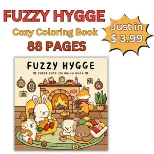 Fuzzy Hygge: Cute & Cozy Animal Coloring Book for Adults & Teens – Adorable Characters for Relaxation & Stress Relief (Fuzzy Friends) Paperback