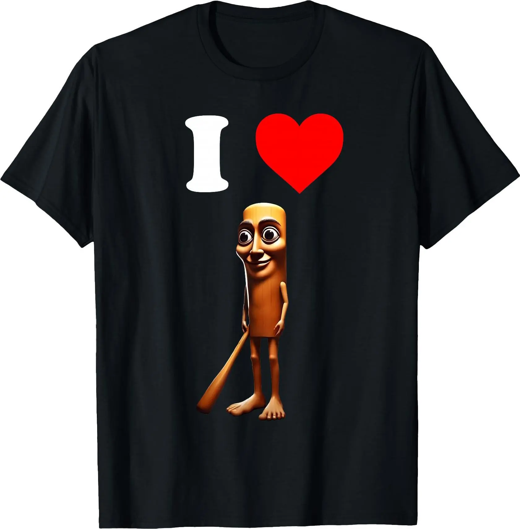 I Love Tung Tung Tung Sahur Italian Brainrot Meme T-Shirt Funny Graphic Tees Unisex Cotton Crewneck Top