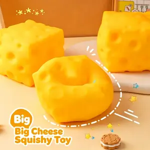 Giant Cheese Squeeze Toy, Large Giant Cube, Slow Rebound Squeeze Toy, Stress Relief, Bouncing Sensory Toy, Soft Rebound,