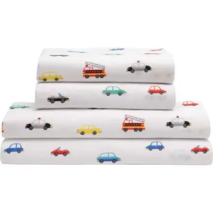 Kids Super-Soft 100% Microfiber Print Sheet, Cars, Twin
