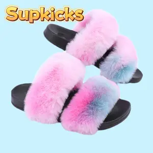 2025 classic Women's Fuzzy Slippers Memory Foam Cute House Slippers Plush Fluffy Furry Open Toe Home Shoes
