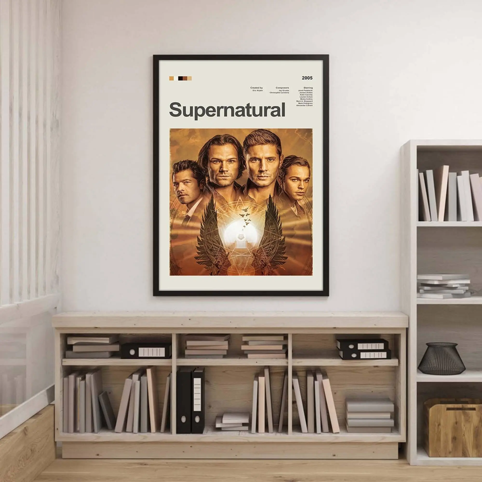 Supernatural Poster  No Frame | Castiel Sam And Dean Winchester Poster | Supernatural Movie Minimal Poster Wall Decor