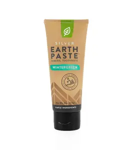 Redmond Earthpaste with Silver - Non-Fluoride Toothpaste, 4 Ounce Tube (Wintergreen)