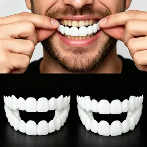 [3 Pairs] 2026 New Cosmetic Teeth Enhancer Smile CoverInstant Porcelain Look & Confidence Booster Snap OnVeneers - 1 Minute Moldable Soft Silicone for Gaps & Stains- Reusable (Oral Care) Party Essential