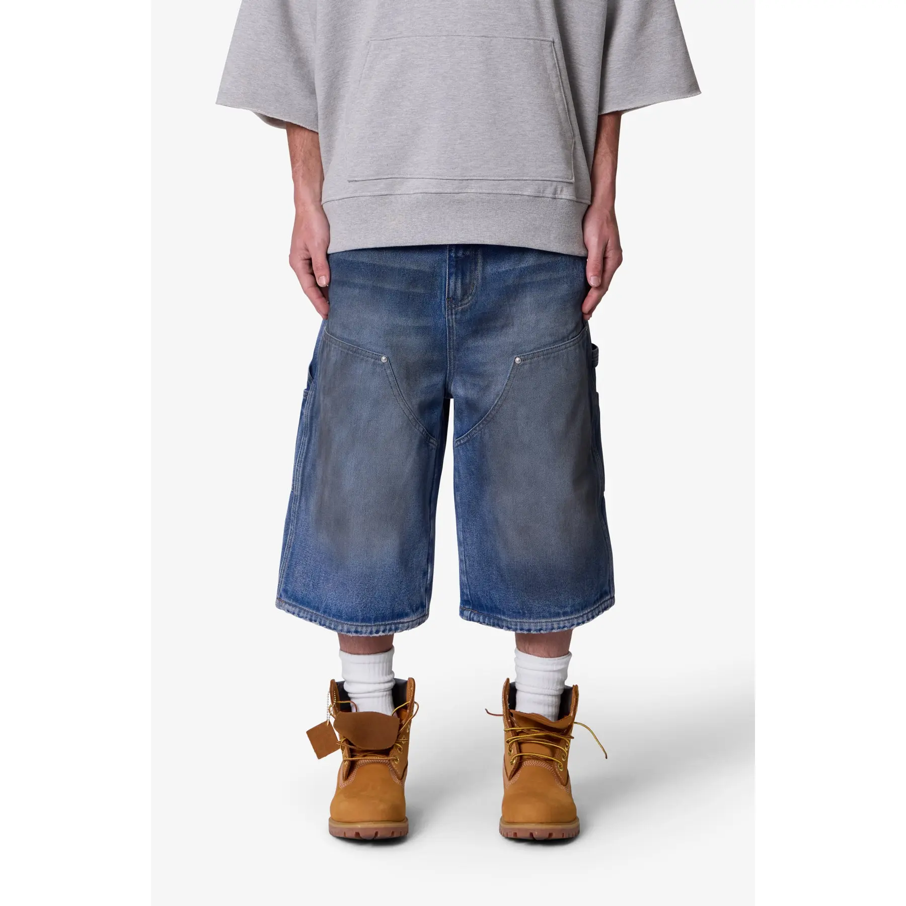 mnml Ultra Baggy Carpenter Shorts - Washed Blue