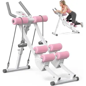 Ab Machine, Adjustable Ab Trainer Machine, AB Workout Equipment for Home Gym, Independent Dual Tracks for Mountain Climber, Foldable for Home Exercise, Load Capacity 440 LBS tiktokshopspringglowup outdoorfun