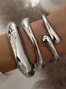 Women Silver Color Bracelet Set, Casual Style Spring Design, Perfect Gift for Women, Ideal for Daily Wear & Special Occasions