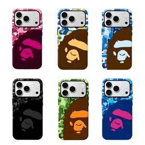 BAPE Graphic Phone Case, Trendy Street Style Protective Cover, Shockproof Anti-Scratch Slim Fashion Accessory for iPhone 17 16 15 14 13 12 11 Pro Max Plus, Classic Urban Hip Hop Design Case for Daily Outdoor Travel Use