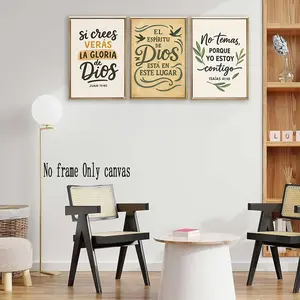 Spanish Christian Wall Art Set, Bible Verse Canvas Print, 3pcs, Decoration, Home Church Office Decor, Religious Art for Faithful Spaces