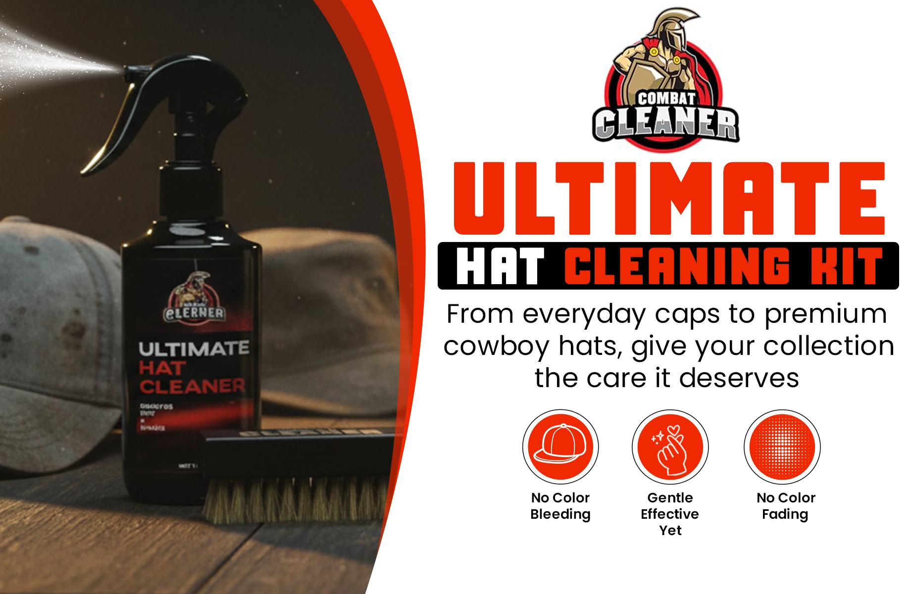 Hat Cleaning Kit – Foam Cleaner & Soft Brush for Baseball Caps, Cowboy Hats, Snapbacks & Stain Remover.