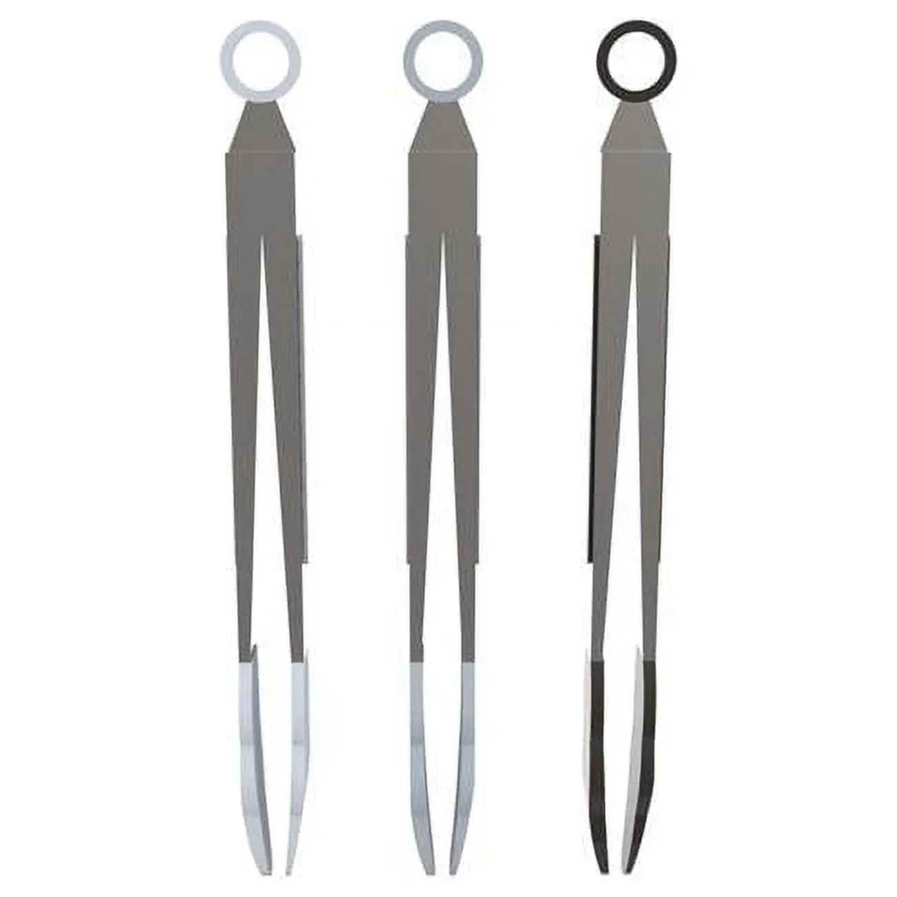 Core Kitchen 6012601 Silver Silicone-Stainless Steel Mini Locking Tong Utensil Set, Pack of 15
