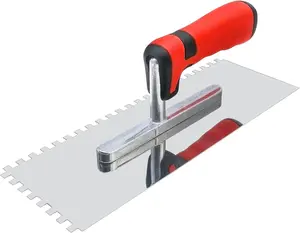 Tile Tools Stainless Steel Square Notched Trowel (11" x 4", Notch Size: 1/4") Masonry Hand Kit for Wall Floor Tiling Installation.