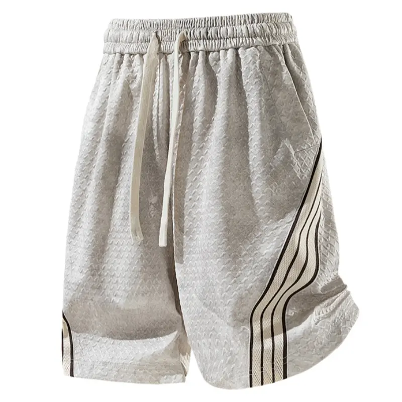 Men's Tie-Dye Striped Sports Five-Point Shorts, Elastic Drawstring Waist Straight-Leg Mid Pants, Casual Shorts With Side Tape Decor For Men Summer Daily Streetwear#SummerWins