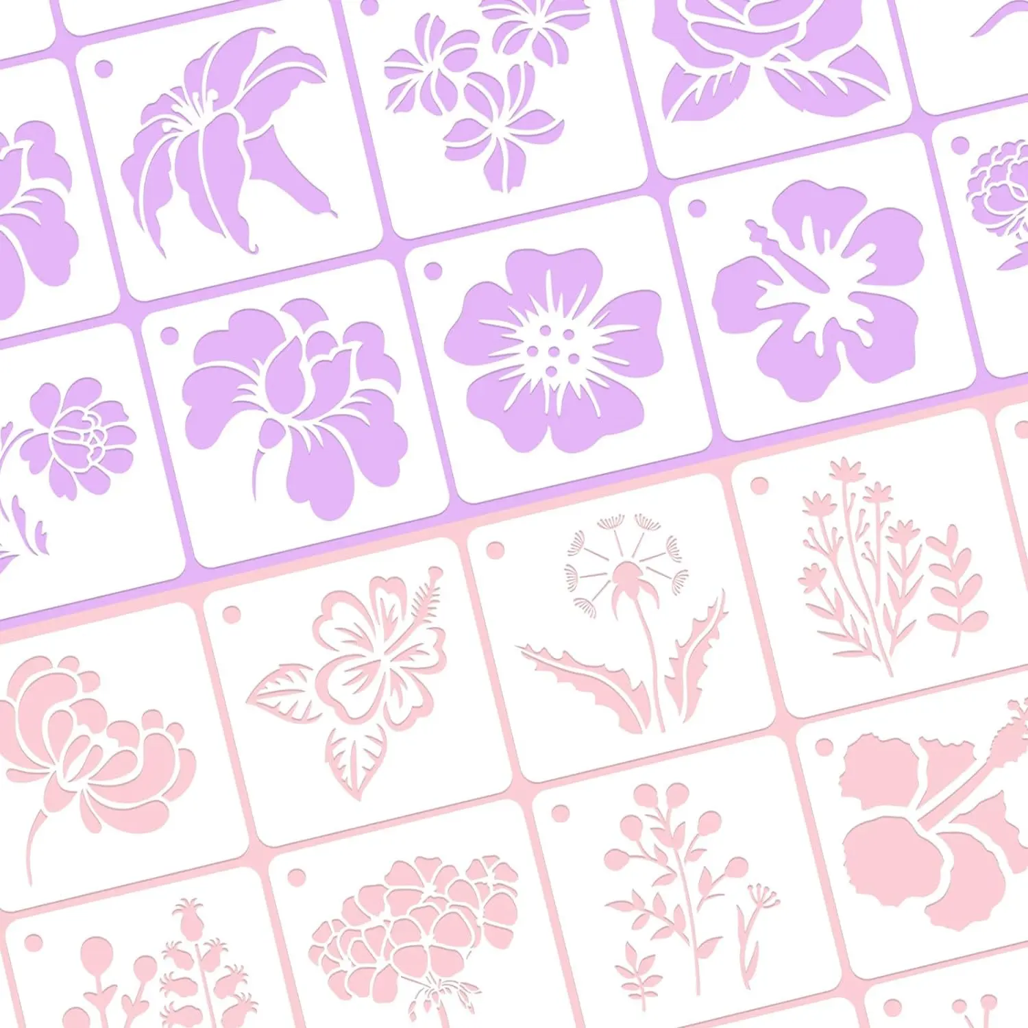 20 Piece Floral Painting Template Set, Reusable for Handmade Art & DIY Wall Decor, Ideal Christmas Holiday Craft Choice, Crafts Kit, Crafting Kit, Craft Kits