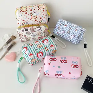 Cute Cartoon Print Pencil Case, Creative Apple Stationery Storage Bag, Girls Handheld Portable Makeup Bag, Student School Supplies