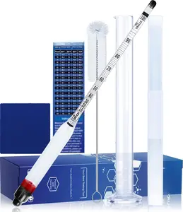 Hydrometer  Meter Kit, Hydrometer  0-200 Proof and Tralle,  Tester for ,  Hydrometer for Moonshine, , , Proofing, Distilling, with Hydrometer Test Jar
