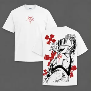 Haumea Fire Force Washed Tee – Fire Force White-Clad Evangelist Lightning Crown Anime Villain Graphic T-Shirt, Unisex Oversize Heavyweight Cotton Manga Streetwear