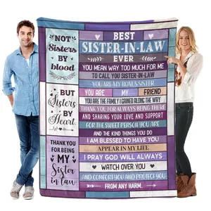 Best/Future Sister in Law Birthday Gifts for Women Blanket 50"x60", Gifts for Sister in Law for Mothers Day Christmas Wedding ideal