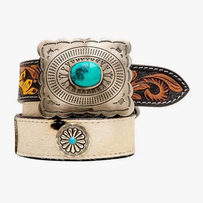 Myra Klepto Hand-Tooled Leather Belt